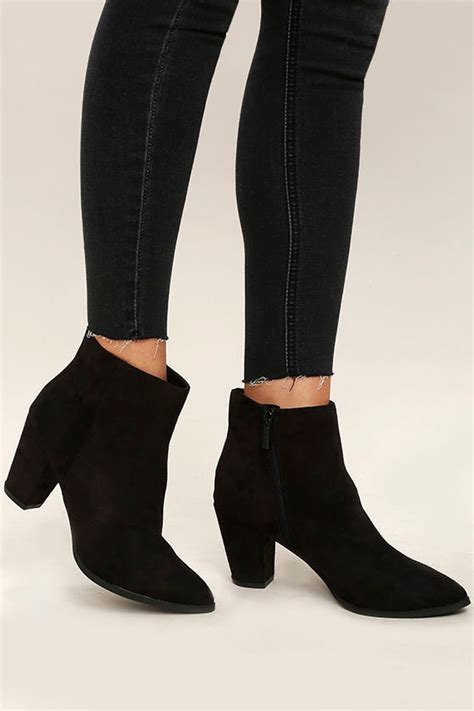 Black Suede Booties 